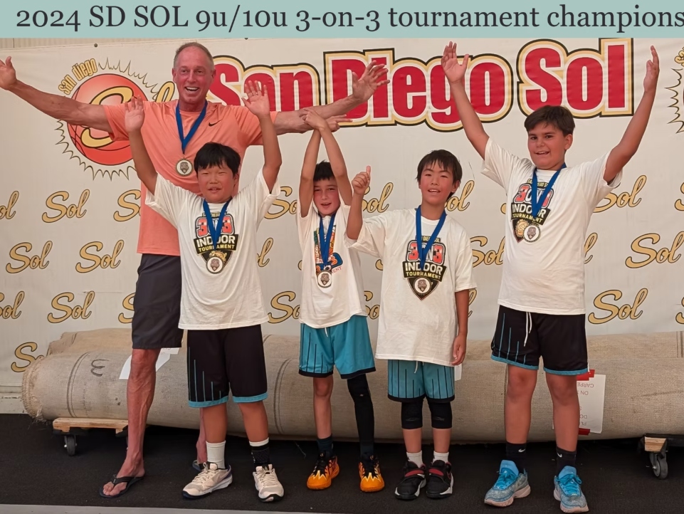 2024 SD SOL 9u/10u 3-on-3 Tournament Champions
